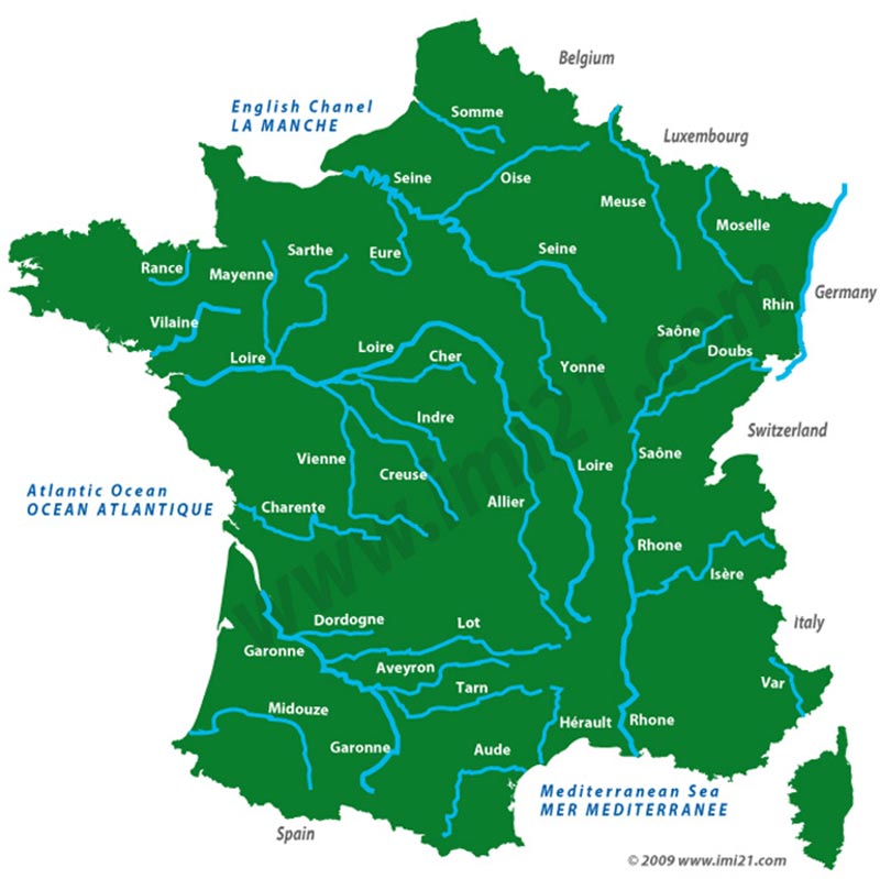Mappa dei fiumi di Francia