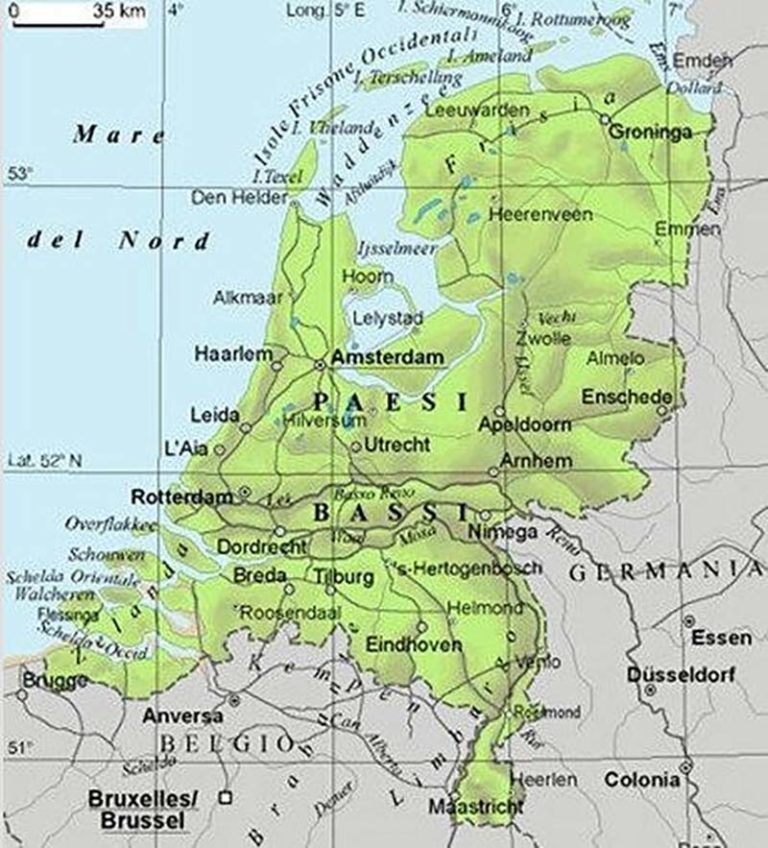Cartina PAESI BASSI ᐅ Mappa PAESI BASSI in ALTA QUALITÀ ᐅ Cartina Dati