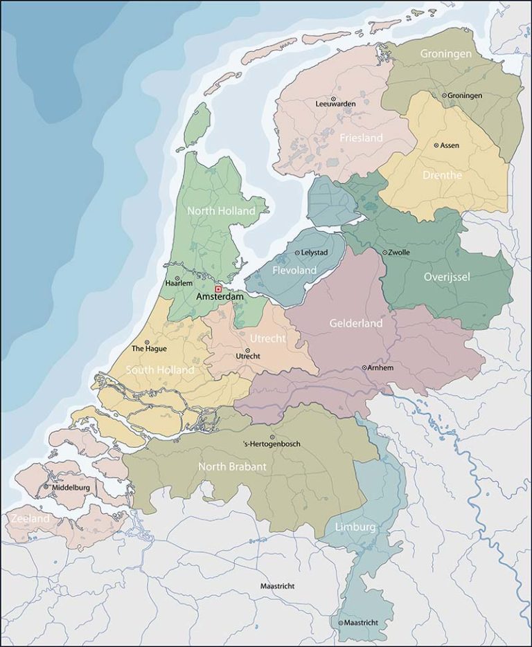 CARTINA PAESI BASSI ᐅ Scarica gratis cartina di Paesi Bassi