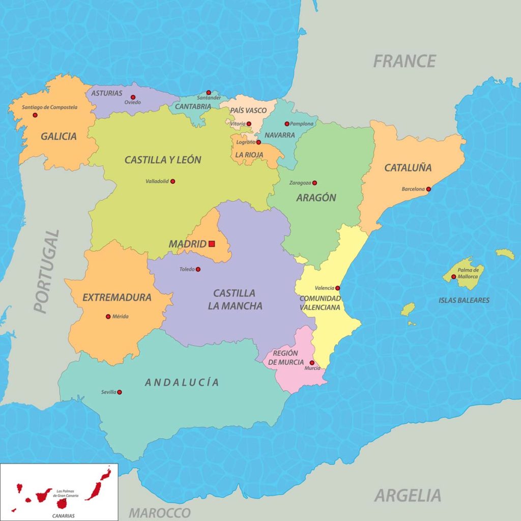 Mappa politica della Spagna