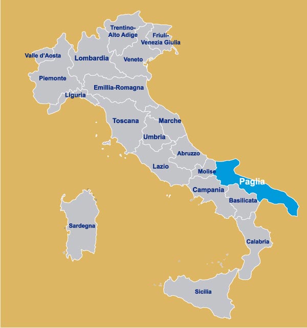 Piemonte sulla mappa Italia per regione
