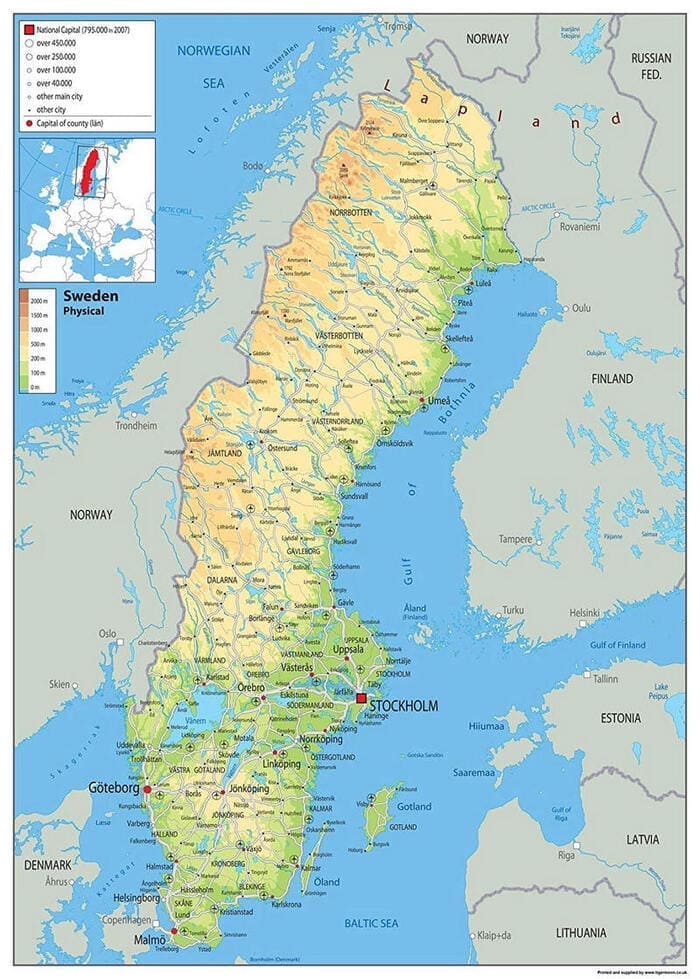 Cartina Svezia Scarica Cartina Di Svezia
