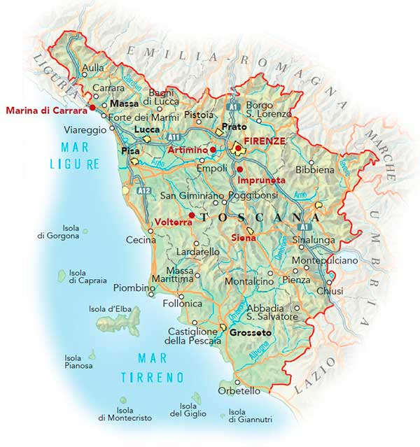 Mappa Geografica Toscana
