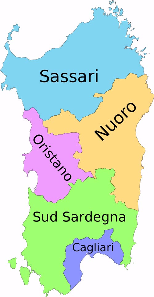 Mappa politica Sardegna